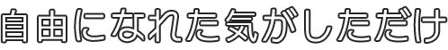 自由になれた気がしただけ
